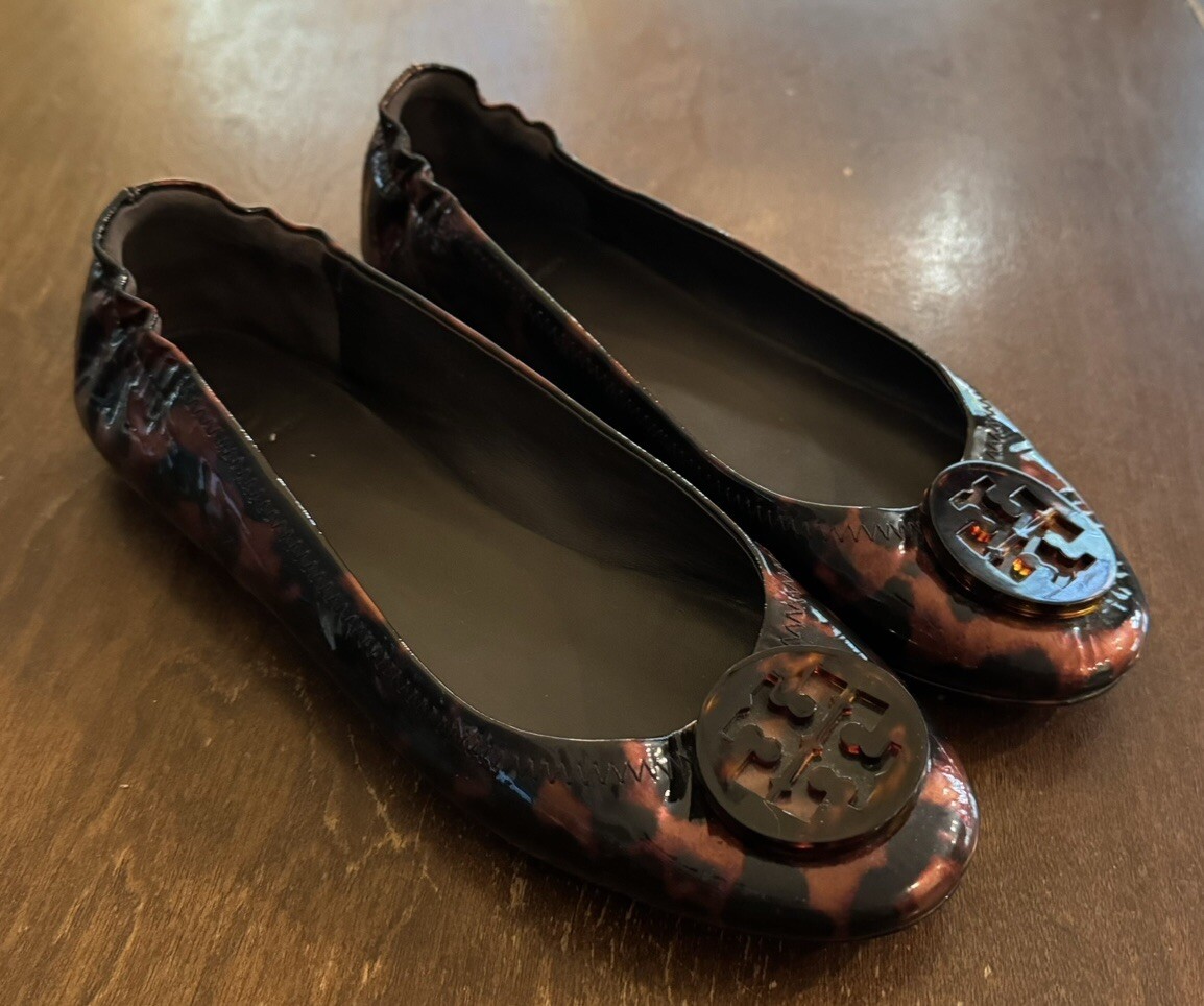 TORY BURCH Minnie TRAVEL Tortoise Shell JELLY Ballet FLATS -Women’s Size  US