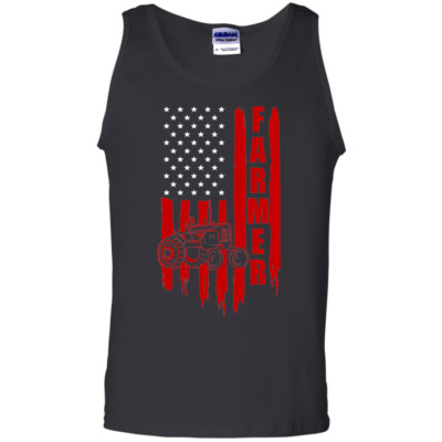 Farmer American Flag Tractor Tank Top
