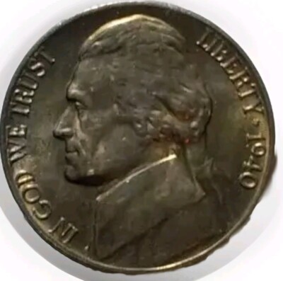 1940 Jefferson Nickel Gem BU  Five Cent Super Clean Coin -Monticello Reverse