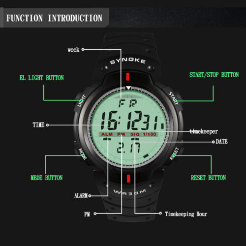 Waterproof Men's Digital Watch Sports Military Watches Multifunction Wristwatch - Picture 3 of 16