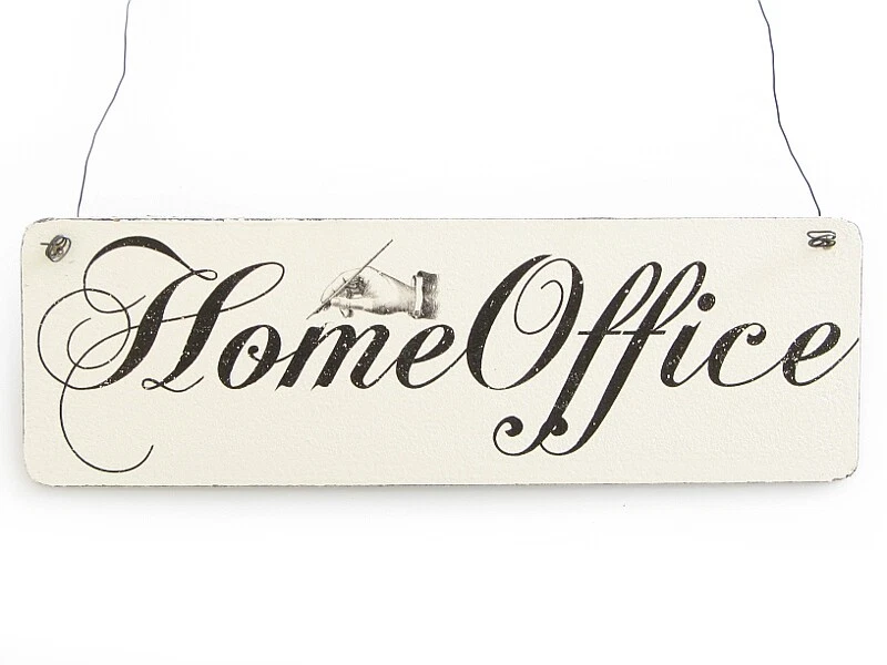 HOLZSCHILD Shabby HOME OFFICE * 1 * Nostalgie Landhaus Türschild weiß Vintage