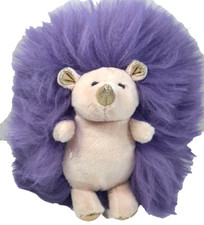 FAO SCHWARZ Sparklers Purple  Gold Hedgehog Plush 7 inches Stuffed Animal EUC