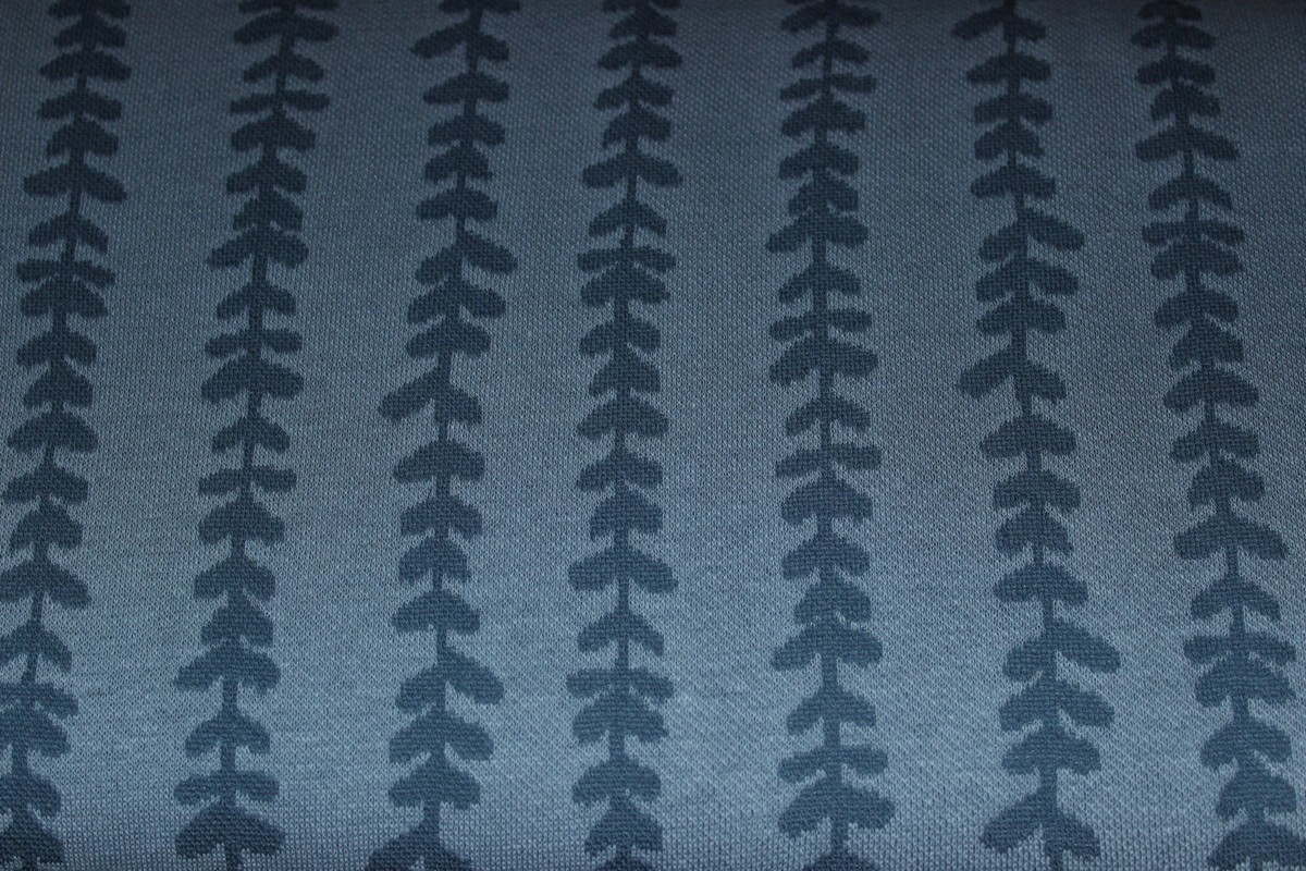 Lillestoff Jacquard Jersey Rosaro Kombi rauchblau dunkblau