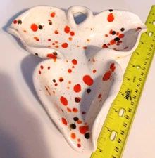 Beautiful Ceramic Multi Earth Tone Brown Orange White Maple Leaf Bowl/ 12”