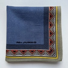 HANDKERCHIEF JAPAN MEN'S VINTAGE ART GEOMETRIC POCKET SQUARE COTTON 18" A0120 