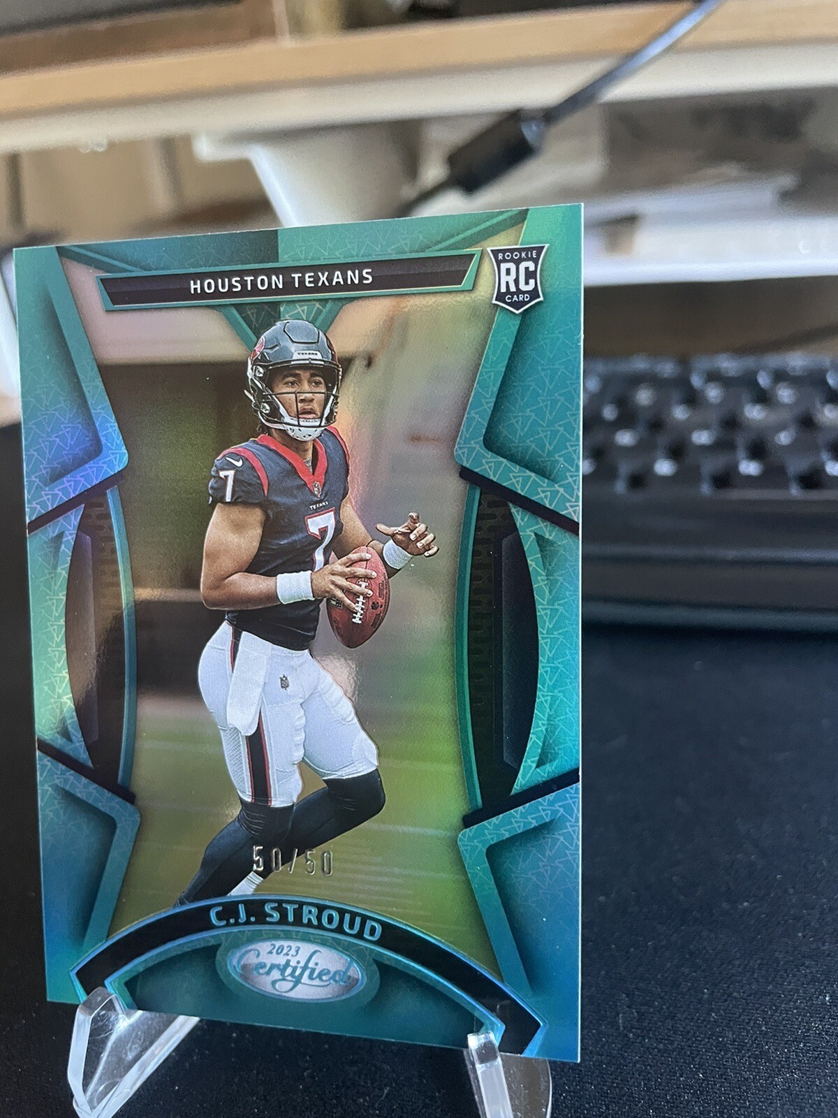 2023 Certified CJ Stroud Rookie Card 50/50 AQUA Houston Texans ROTY 🔥