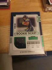 Dwayne Eskridge Contenders Football Rookie Ticket Jersey Swatch Green Foil RC
