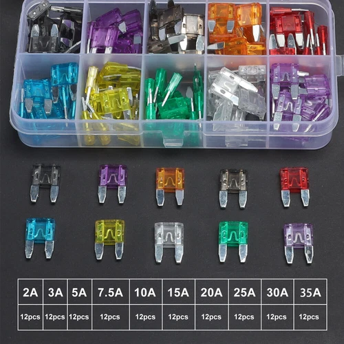 120PCS Mini Blade Fuse Assortment Auto Car Motorcycle SUV FUSES Kit APM ATM - Picture 1 of 15