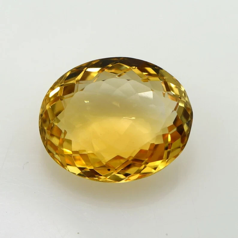 21 Carats, Natural Citrine, Faceted Oval Cut, Loose Gemstone