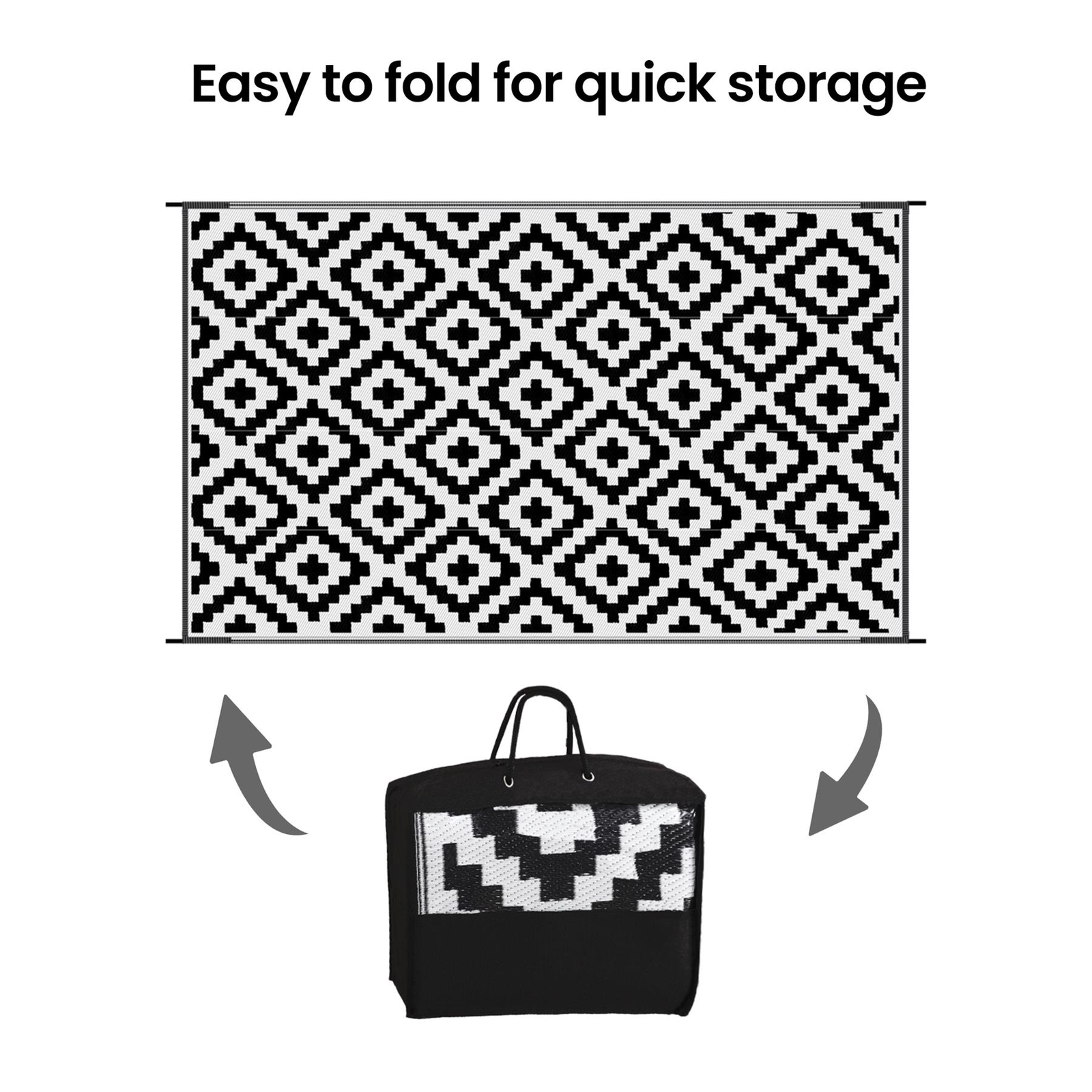 Outdoor Plastic Rug Reversible Waterproof Garden Decking Portable