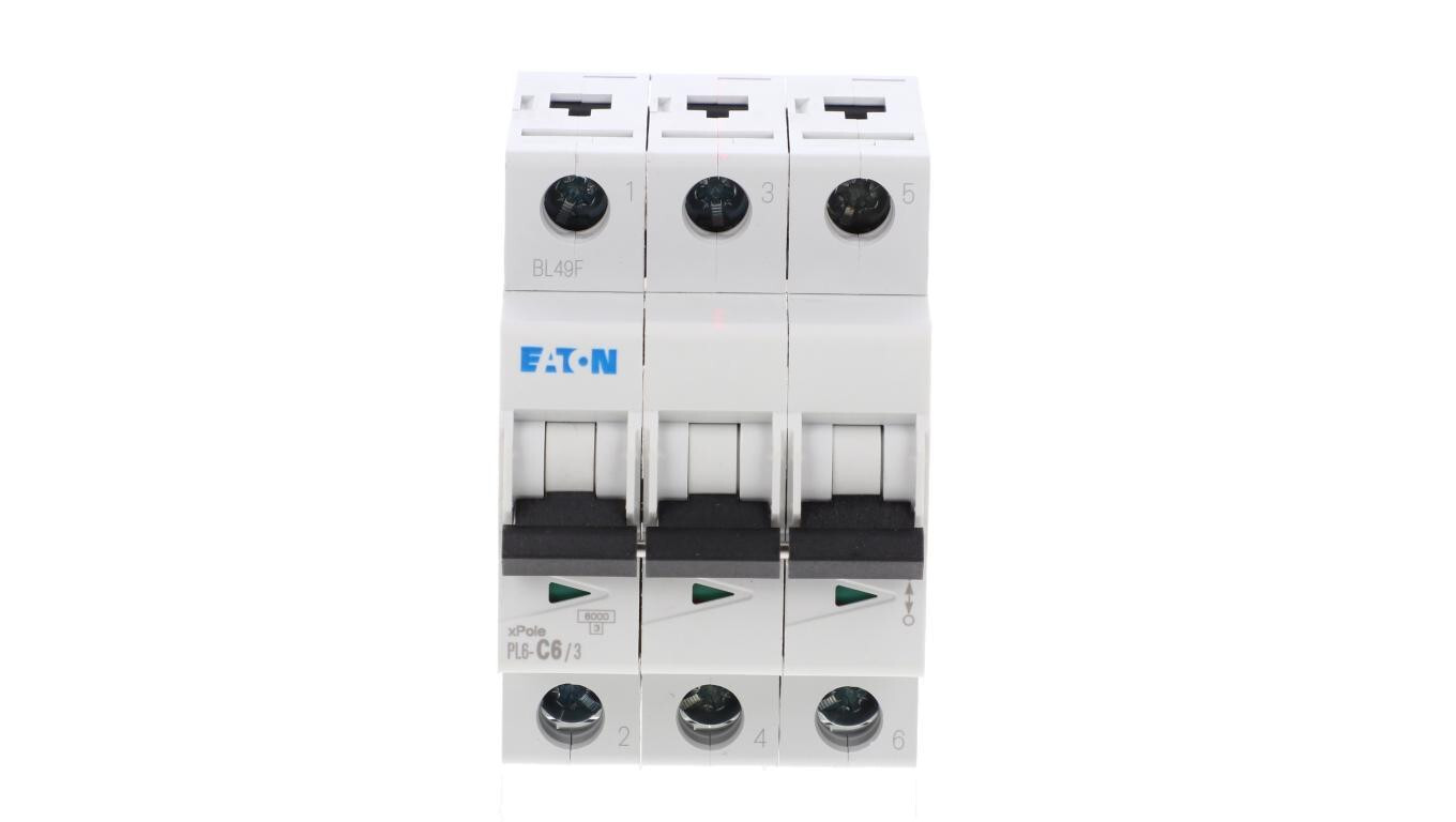 Circuit breaker 3P C 6A 6kA AC PL6-C6/3 286598 /T2UK