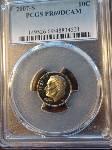 2007s set of pcgs pr69 dcam 1c,5c,10c, 5 state 25c, 50c,$1 coins w/ case - Picture 9 of 24