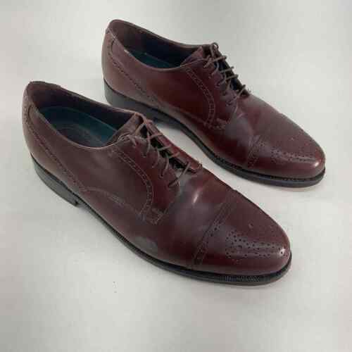 Vintage Florsheim Men's Brown Leather Derby Dress Shoes Size 8D - Picture 1 of 7