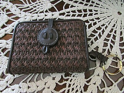 Etienne Aigner Brown Coin Change Handbag Purse Key Chain Ring ID