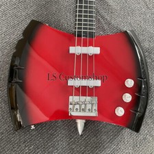 Custom Red Burst 4 String Marceline's Axe Adventure Time Bass Guitar Solid Body