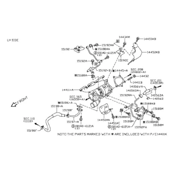 Kit Junta Turbocompresor Nissan Original R35 GT-R GTR A4401-JF00A Japón Nuevo Foto 2 de 4