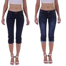 Damen Caprijeans Capri Jeans Hose Hüftjeans ...