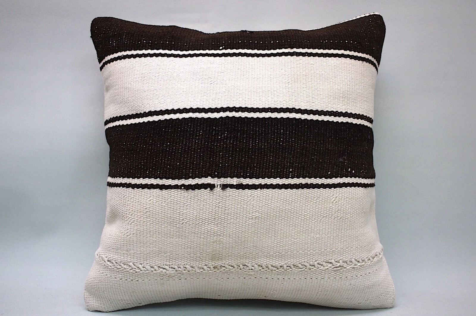 Hemp Square Pillow, 20”x20”, Decorative Throw Cushion, Vintage Pillow