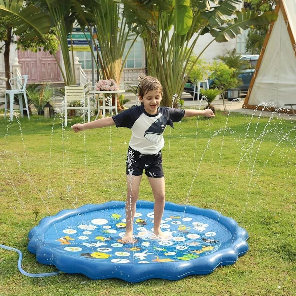 172cm Splash pad For Kids Sprinkler Water Play Mat Inflatable Spray Outdoor Pool - image 3 of 4