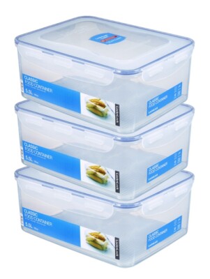 LocknLock: 3x Dose rechteckig 5,5 l mit Ablaufgitter (HPL836/3)