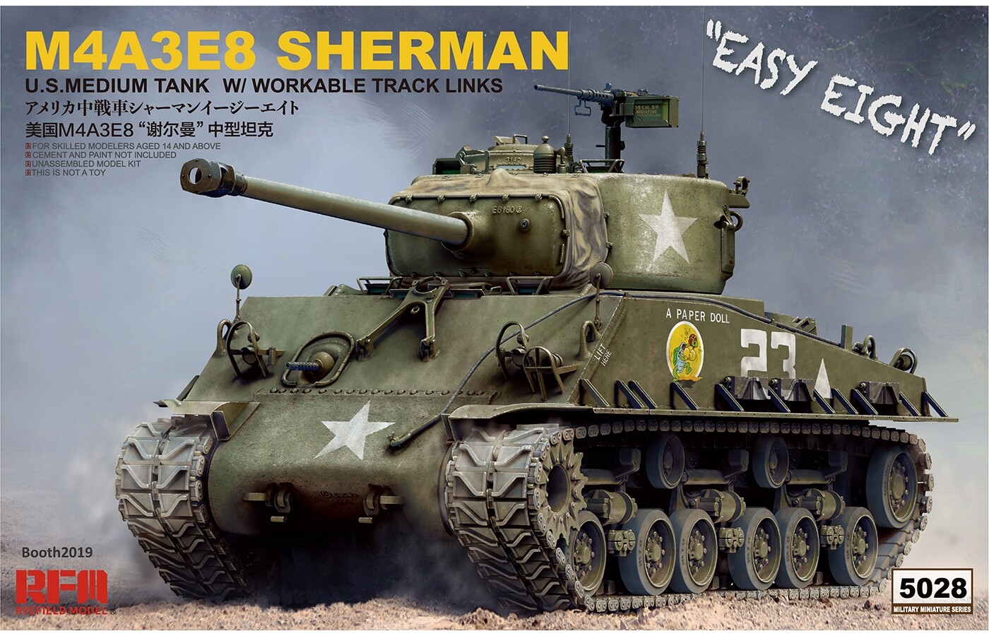Rye Field  RM-5028 1:35 SHERMAN M4A3E8 W/ WORKABLE TRACK LINKS