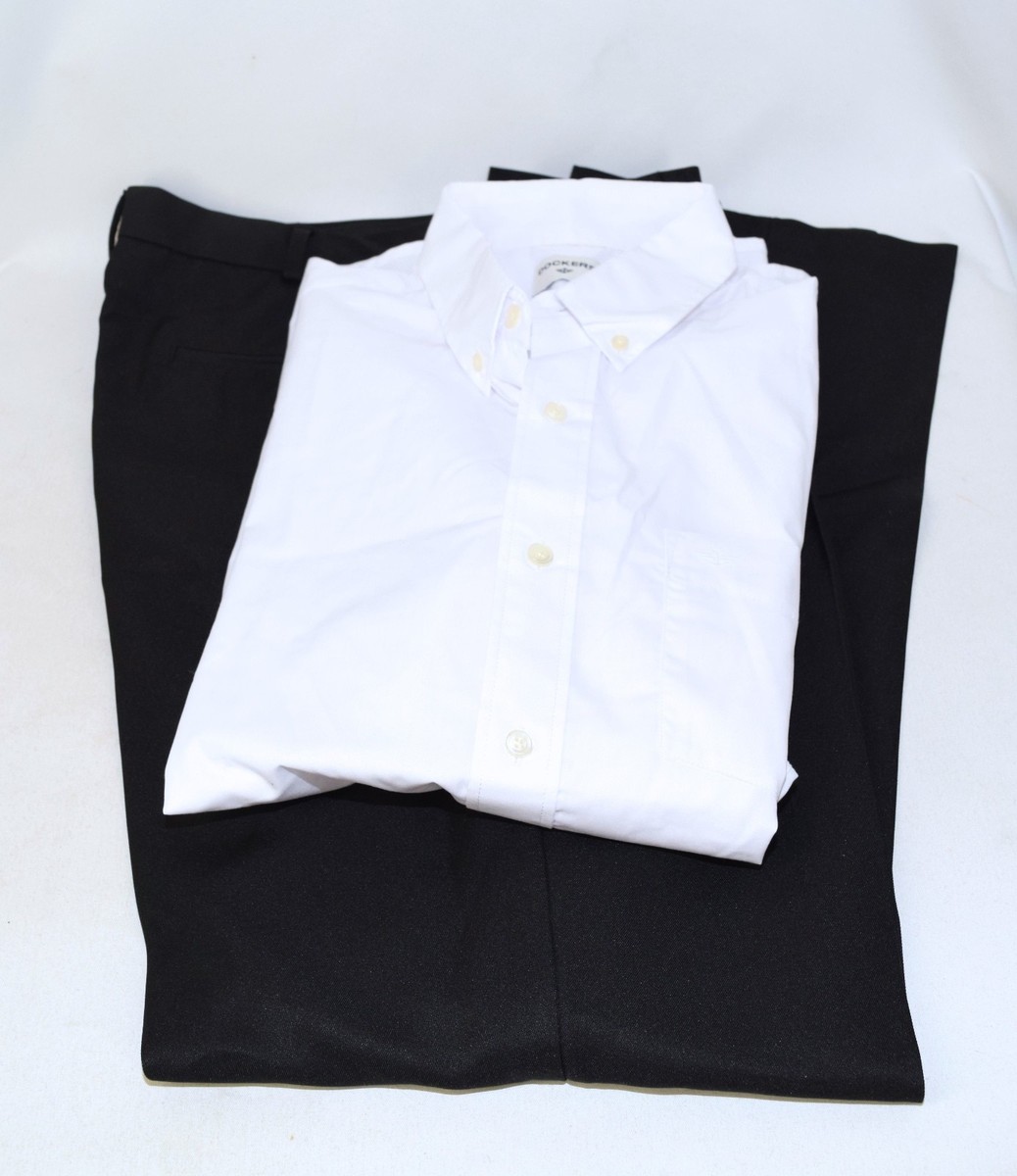 Dockers 2-pc Outfit Uniform White Blouse Top M Black Pants 34/32
