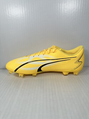 Puma Ultra Play FG/AG Soccer Cleats Yellow White Black Men display picture 2