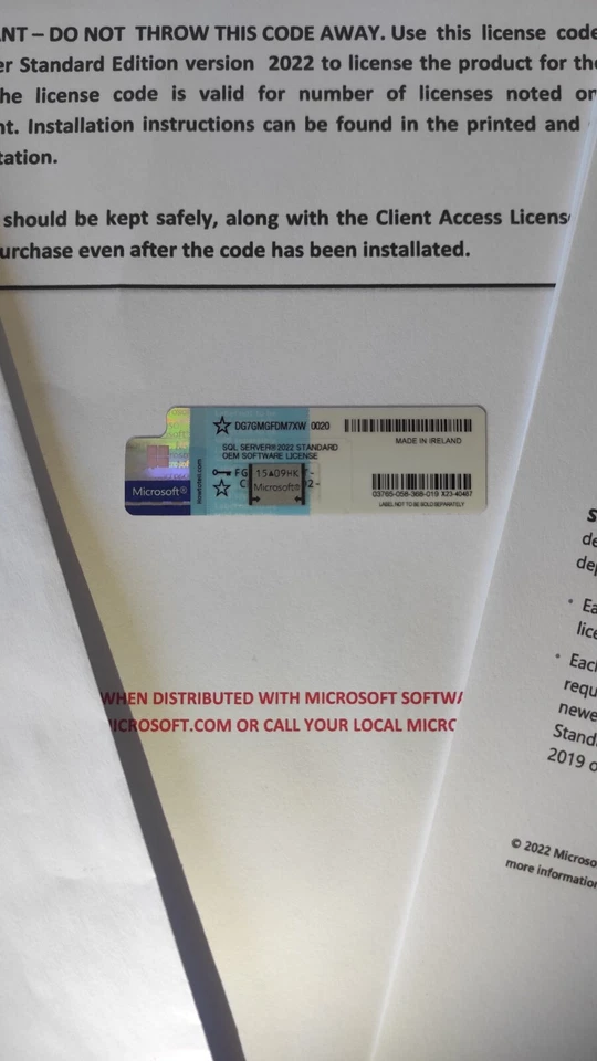 SQL Server 2022 Standard 16 Core License & DVD Unlimited CALs - Retail NEW - Image 3 of 4
