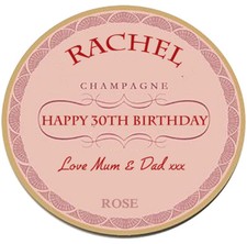 PERSONALISED LAURENT PERRIER ROSE BRUT WINE BOTTLE LABEL - BIRTHDAY CHAMPAGNE
