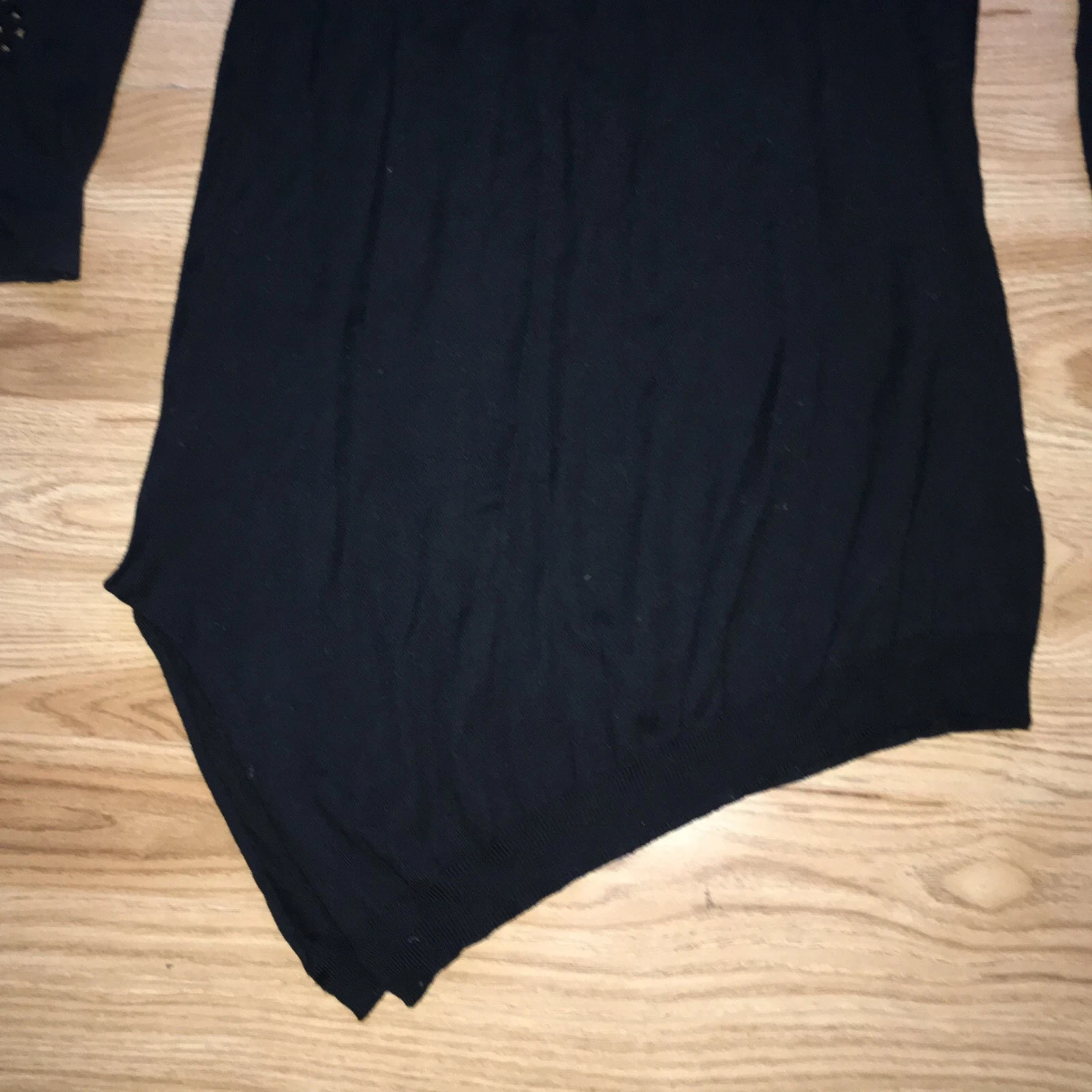 Abito body T by ALEXANDER WANG nero in maglia di lana con occhielli asimmetrici S