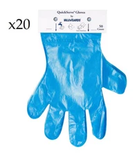 1000 Cnt Valu Gards Quick Serve Blue Polyethylene Food Service Gloves Single Use