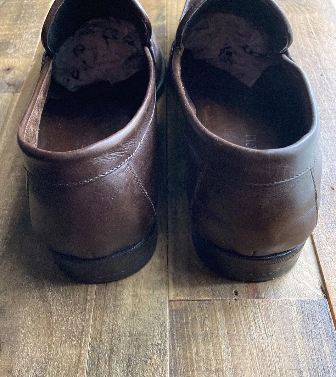 Bruno Magli Brown Leather Horse Bit Loafers Dress Shoes Size  display picture 2