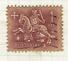 Timbre 1 Esc Portugal – Chevalier – Poste historique rare REF 5684