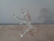 MINIATURE 2.5” BLOWN GLASS PEGASUS WITH GOLD ACCENTS FIGURINE (CB2047)