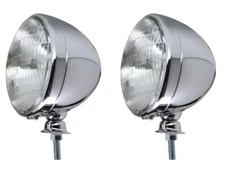 Chrome Steel Dietz 7" Head Light Buckets w/ Sealed Halogen Beam W91232C