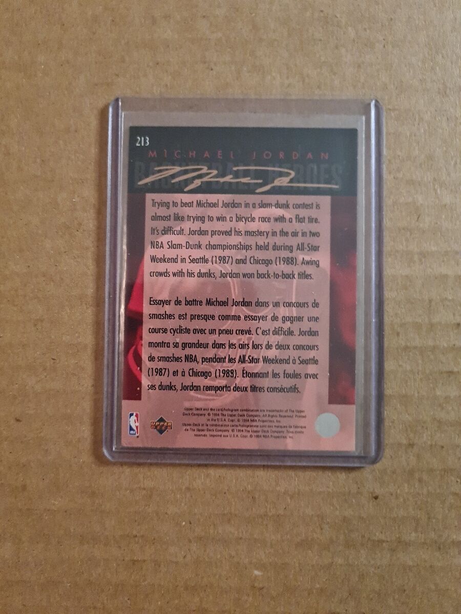 1994 Michael Jordan 213 Deck Upper Choice 1987 88 NBA SLAM 1994 Michael Jordan 213 Deck Upper Choice 1987 88 NBA SLAM