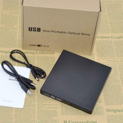 External USB 2.0 Enclosure Case For 12.7mm SATA BD DVD CD Burner Player Drive BK