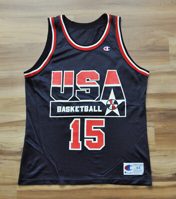 15 Magic Johnson 1992 Olympics USA Champion Jersey Dream Team Blue