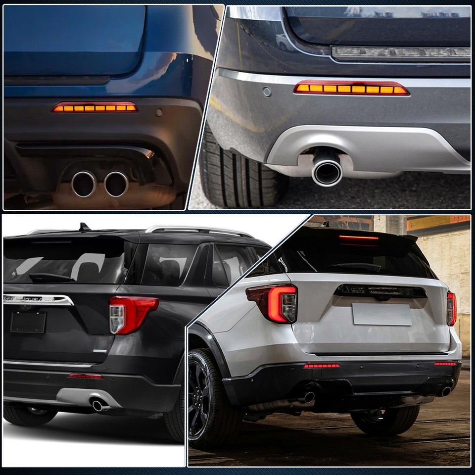 LED Rear Bumper Reflector Tail Turn Signal Light DRL For Ford Explorer ...