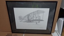 WILBUR AND ORVILLE WRIGHT BROS DRAWING PRINT KITTY HAWK'FLYER(1903)SIGNED