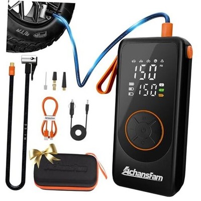 Portable Air Compressor, 48s Fast Inflation, Cordless with Dual Power Black