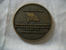 THANK YOU VETERAN COIN DELAWARE COUNTY VETERANS AFFAIR MANCHESTER IOWA
