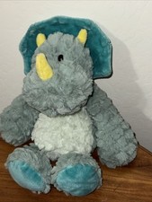 Nat Jules Green Dinosaur Triceratops Plush 12"