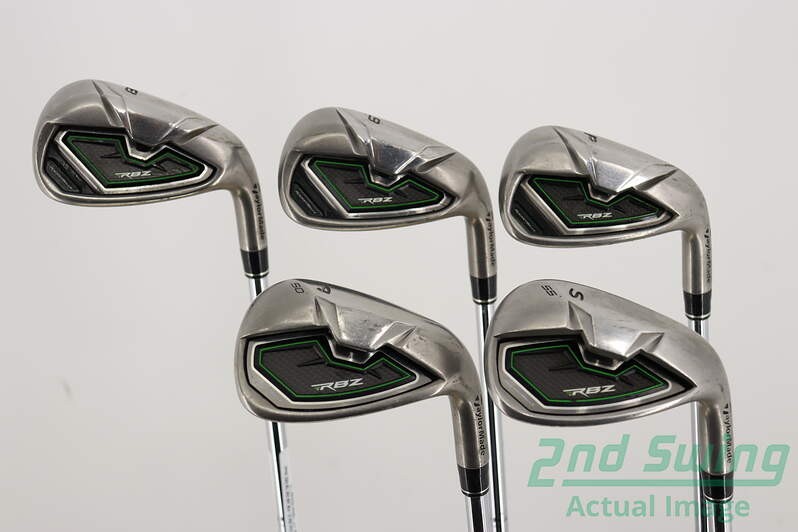 TaylorMade RocketBallz Iron Set 8-PW AW SW Stiff Steel Right Handed +1 Inch