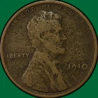 1910-S Lincoln Wheat Cent Fine F Coin, Corrosion #39410
