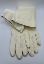 Vintage Italian White Leather Opera Gloves   Women  s Size 6    Made in Italy