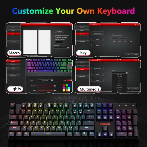 Mechanical Gaming Keyboard, Redragon Mechanical Keyboard with 105 Programmable - Image 4 of 4