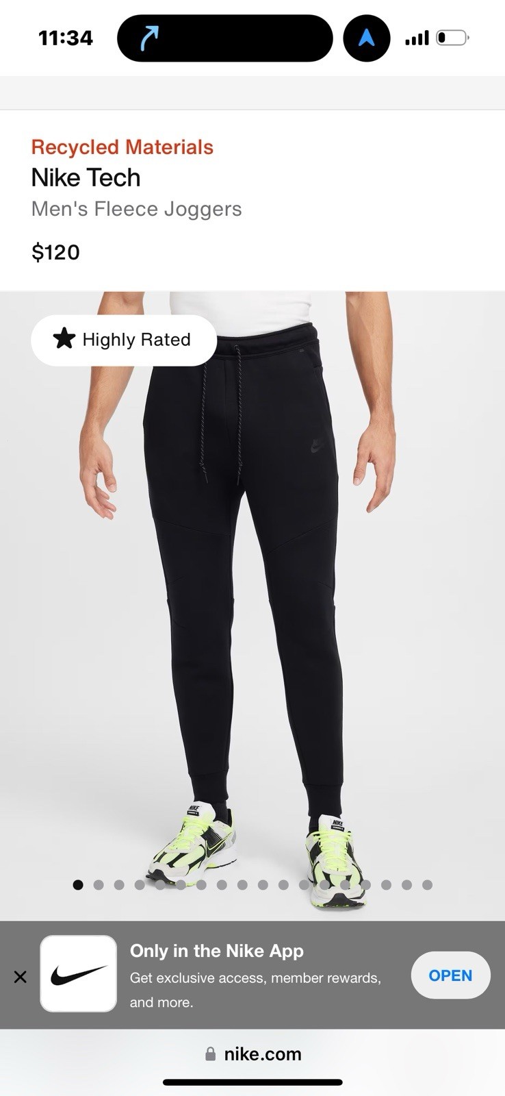 Nike Men's Tech Fleece Jogger Sweatpants BRAND NEW Size XL Black thumbnail 5