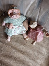 Russ Berrie Country Folks Ms. Hogmore Doll Figurine w/Hang Tag And Second Friend