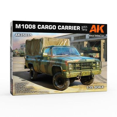 AK Interactive 1/35 US M1008 Cargo Carrier w/ Tarp Squarebody Truck Model Kit
